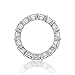 Erllo 4x4mm Cushion Cut 925 Sterling Silver Cubic Zirconia Fashion Ring Eternity Engagement Wedding Band
