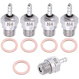Hobbypark Hot / Medium Hot Glow Plugs N3 N4 Super Duty Spark Engine Parts for RC Nitro Car (Pack of 5) (N4 Medium Hot)