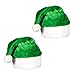 Windy City Novelties Santa Claus Plush Hat 2 Pack for Christmas Parties, Caroling, Gatherings & Party Favors - Green