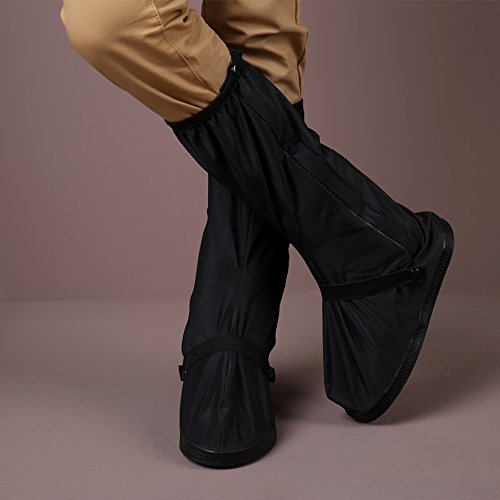 image for Holyami Waterproof Rain Boots Shoes Covers for Women Men-Black Anti Sl
