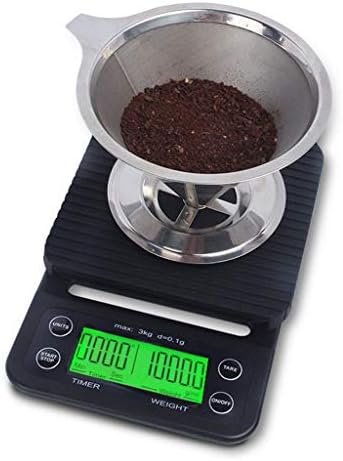 Digital Kitchen Scales, With Timer High Precision Food And Coffee Scales 3kg/0.1g LCD Display Multifunction With Mat Black (Color : Black, Size : 19513030mm)