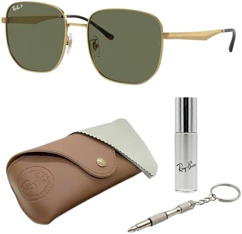 Ray-Ban Women’s Square Sunglasses RB1971 Polished Black Metal Frame Green Lenses Ray-Ban Square RB1971 914831 Black Sunglasses - eye-oo.com main image 4
