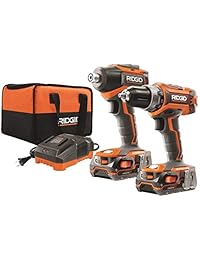 Ridgid R9603 - Kit de destornillador sin escobillas y controlador de impacto (2 baterías de 1,5 A, cargador de batería de 18 V, incluye funda)