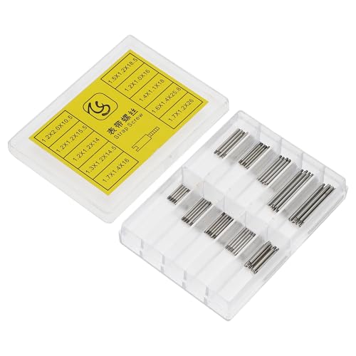VOCOSTE 100pcs Strap Screws, Watch Band Link Pins Kit, Watch Repair Tool Kit, Watch Lug Screw Pins Replacement Kit for Watchmaker, 10 Specification