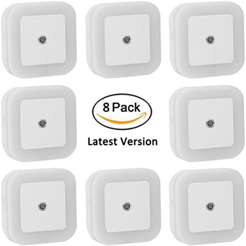 Koocat LED Night Lamp with Dawn Sensor, White Glow, 8 Pack