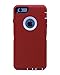 WallSkiN Turtle Series Cases for iPhone 6 Plus/iPhone 6S Plus (Only) Full Body Protection with Kickstand & Holster - Garnet (Red/White)