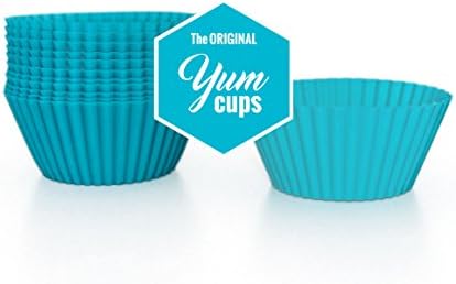 The Original YUM CUPS 12-Pack, Reusable Silicone Muffin and Cupcake Liners, SERIES 1 -- TEAL