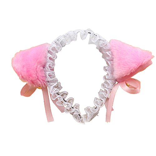 BAOBAO Fur Cat Fox Ears Lace Bell Hairband Headband Halloween Xmas Party Cosplay Costume