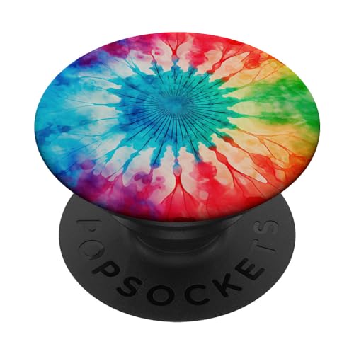 Tie Dye Retro Cute Rainbow Tie Dye Colorful Design PopSockets Standard PopGrip