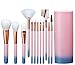 Elisel Makeup Brush Sets 12 Pcs Makeup Brushes Travel makeup brush set Eye shadow brush, foundation brush, blush brush and other cosmetic tools(Pink-Blue)