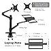 viozon Monitor and Laptop Mount, 2-in-1 Adjustable Dual Monitor Arm Desk Mounts，Single Desk Arm Stand/Holder for 17 to 32 Inch LCD Computer Screens, Extra Tray Fits 12 to 17 inch Laptops (Black)thumb 2