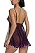 Avidlove Women Teddy Lingerie Lace Babydoll Splicing Chemise Sheer Nighty Purple XXL