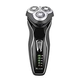 SURKER Electric Shaver Rotary Shaver for Men Waterproof Wet and Dry Rechargeable Razors with 3 Rotating Heads Gray