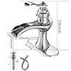Bathroom Faucet Chrome Waterfall Sink Single Handle One Hole Vanity Basin Lavatory Commercial with Drain Assembly Supply…