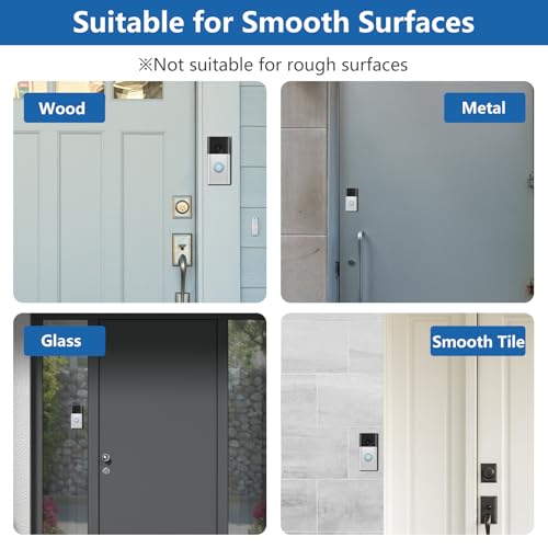 2024 Doorbell Mount No Drill for New Battery Video Doorbell (2024 Release), Adhesive Doorbell Door Mount with Sticky Pad, Doorbell Bracket Backplate Accessories for Houses Apartments Office