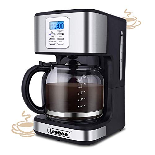 12Cup Coffee Maker, Programmable Coffee Machine with Glass Carafe&Auto