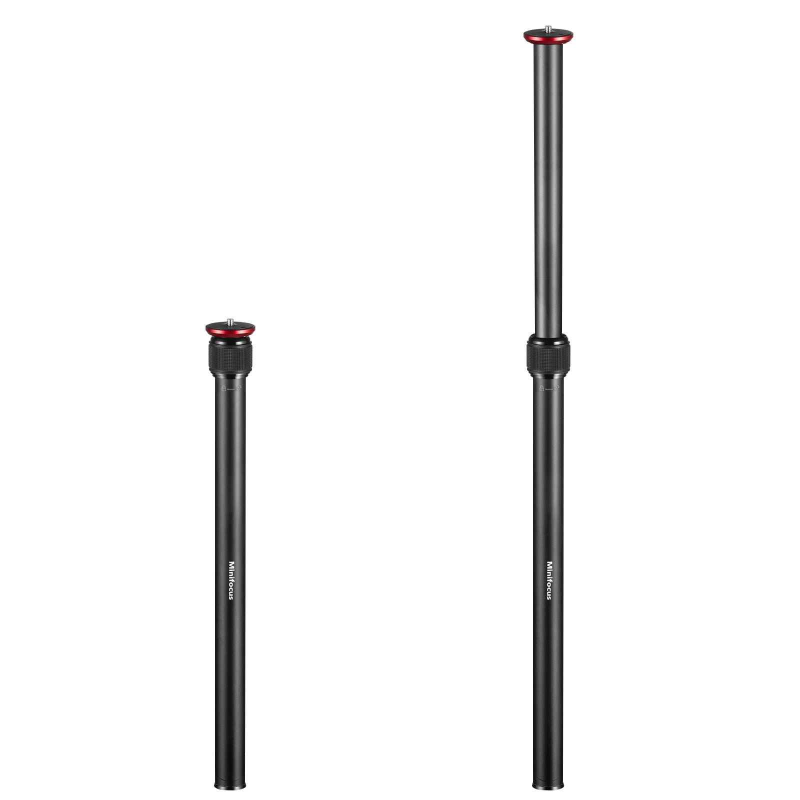 Photo 1 of MINIFOCUS Tripod Extender, 2 Section Center Columns, 23.4" Alloy Aluminum Telescopic Stick Rod with 1/4" & 3/8" Screw, Compatible with Tripod/Gimbal/Camera, Max Load 33lb