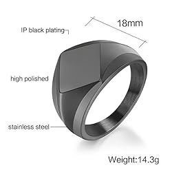 MYNENEY Stainless Steel Square Shape Signet Style
