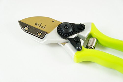 Q-yard QY-730B Lower Anvil Zinc Alloy Pruning Shear- Extra Sharp Garden Hand Pruners, Easier Cutting, Comfortable Ergonomic, Less Effort - Gardening Scissors for Men & Women