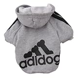 Zehui Pet Dog Cat Sweater Puppy T Shirt Warm Hoodies Coat Clothes Apparel Grey S