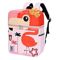 LEEGOYO Flamingo Kids Backpack Toddler Backpack with Night Glow Strips and Name Label ,2-6 Yrs