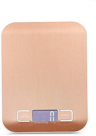 Amtop Digital Kitchen Scale Multifunction Food Scale, 11lb 5KG, Slim design Mini Scale, Waterproof Kitchen Scale, Stainless Steel (Rose gold)
