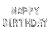 GOER Birthday Party Decorations,16 Inch Cute Silver HAPPY BIRTHDAY Alphabet Letters Foil Balloons with 20 Glue