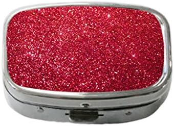 Red Bling Glitter Custom Unique Stainless Steel Pill Box Medicine Tablet Holder Decorative Metal Organizer