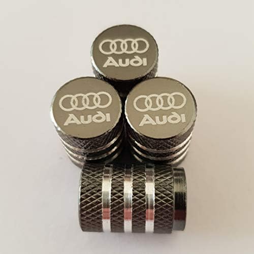 AUDI Grey Laser engraved Tyre Valve Dust Caps Alloy for all Models S LINE R8 Q5 Q8 S5 S5 RS