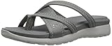 Skechers Cali Women's Breeze Low - Bright Star Flat Sandal,Light Grey,11 M US