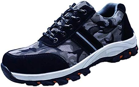 Febelle Steel Toe Shoes Indestructible Puncture-Proof Protection with Lace-up Camouflage for Welding Insulation Construction Work Men Women