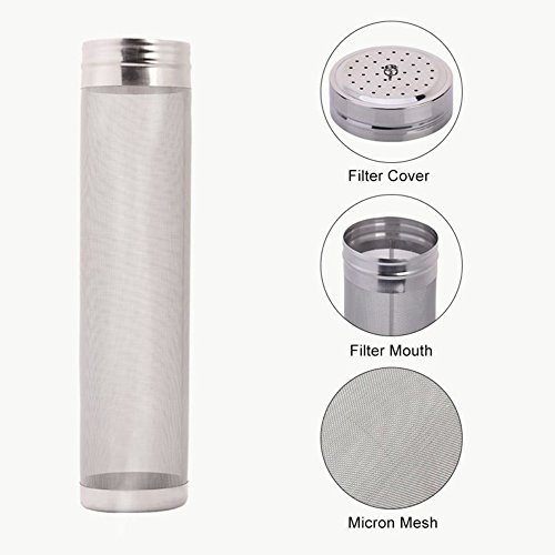 ProMaker Beer Dry Hopper Filter, Stainless Steel Hop Strainer Micron Mesh Beer Filter Cartridge (2.8 X 11.8 inch)