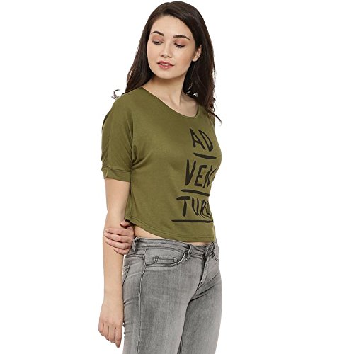 campus sutra women printed crop top