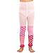 TeeHee Socks Little Girls Cute Comfy Thin Tights Footless 3 Pairs Stripe Polka Dot Ruffle Lacey Bottom Pink Heather Grey (6-8 Years)