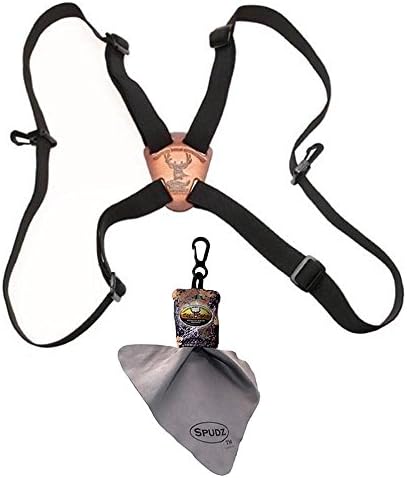 Crooked Horn Outfitters Original Slide N Flex Bino System, Black, with Spudz Lens Cleaning Cloth