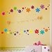Wandkings wall stickers Colourful Flowers – Design 3 Sticker Set – 62 stickers on 2 US letter sheets (each 8.3 x 11.7 inch)