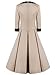 REORIA Women's 50s Retro Style Rockabilly 3/4 Sleeve Modern Vintage Casual Swing Cocktail Dress Khaki Large