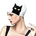 BALNEAIRE Swim Cap Women Waterproof Swimming Cap for Long Hair with Cat Printed