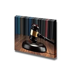 Still Life Closeup of Wooden Gavel and Books...