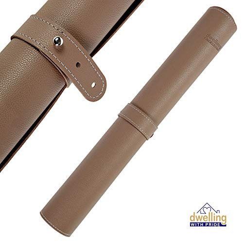 Desk Mat Brown & Dark Brown 17x36 | Computer, Laptop, Keyboard & Mouse Pad Organizer | Leather Cover Office Table Protector | Double Side Gaming Surface with Colors | Typing & Writing Accessories