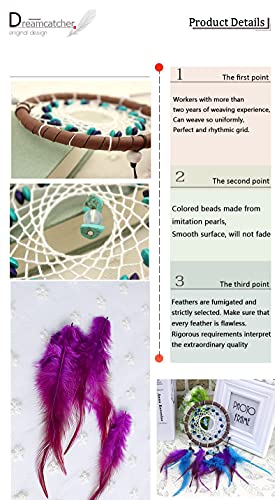Awaytr® Forest Dreamcatcher Gift Handmade Dream Catcher Net With Feathers Wall Hanging Decoration Ornament (Turquoise Stone Feather Dream Catcher) (608803539125)