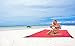 Golyte Beach Blanket / Picnic Blanket Mat Portable Easy Fold Extra Large Compact Lightweight Sand Free Proof / Waterproof with 4 Corner Loops Sand Pockets Machine Washable Red