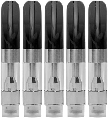 5 Pcs 0.5 / 1ml Ceramic Wickless Cartridge O-i-l and D-i-s-t-i-l-l-a-t-e Acessaries For C-C-E-L-L (Black, 0.5ml)