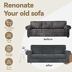 WEERRW 4 Pieces Velvet High Stretch Couch Covers