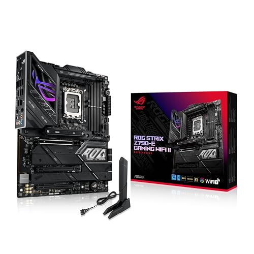 ASUS ROG Strix Z790-E Gaming WiFi II LGA 1700 (Intel 14. & 13. & 12. Generation) ATX-Gaming-Motherboard (DDR5, PCIe 5.0, 2,5 GB LAN, 5 XM.2 Steckplätz
