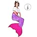 Maidream Mermaid Tail Blanket Upgraded Double-Layered Soft Cozy Fleece Warm Sleeping Bag with Necklace Gift for Kids and Teens(Ages 3-12) (Purple/Rose Red)