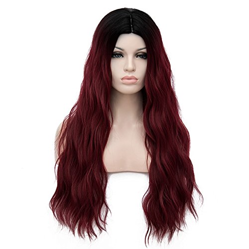 Amback Women�s Dye Dark Roots Long Cosplay Halloween Wig