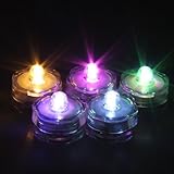 AGPTEK 24x LED Submersible Waterproof Wedding/Party/Floral Decoration Tea Vase Battery Light RGB Color Change White