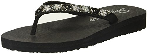 Skechers Cali Women's Meditation-Daisy Delight Flip-Flop, Black, 7 M US