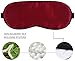 Fitglam Natural Silk Sleep Mask, Best Sleeping Mask Eye Mask Eye Cover for Travel, Nap, Meditation, Blindfold with Adjustable Strap for Men, Women and Teenagers (Burgundy)
